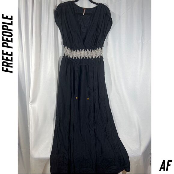 FREE PEOPLE DEVON MAXI DRESS NEW SMALL IN BLACK - Picture 6 of 8